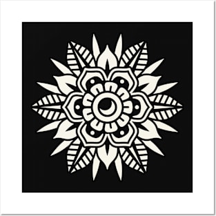 Traditional mandala flower Posters and Art